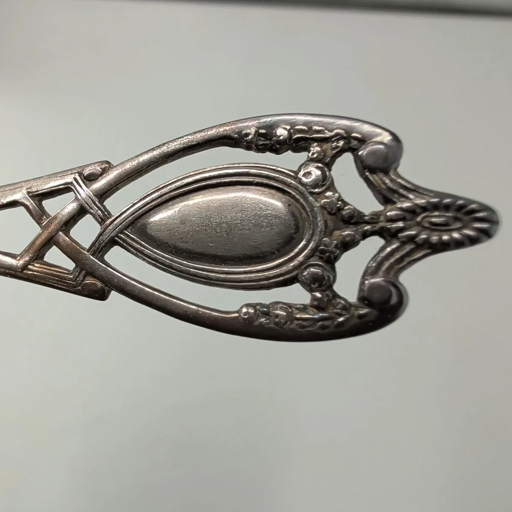 Monticello Lunt Sterling Silver 5 O'clock Spoons Set of 6 Art Nouveau No Mono